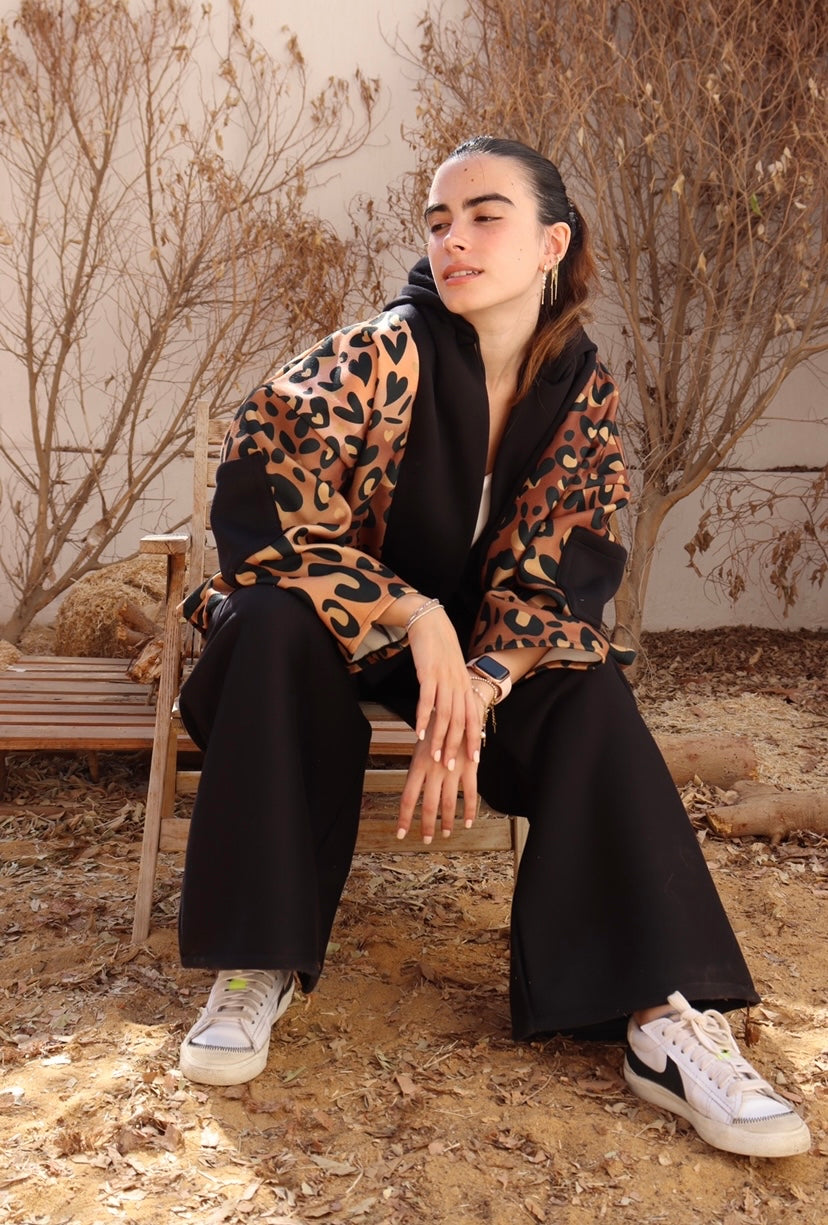 Leopard hooded jacket & pants