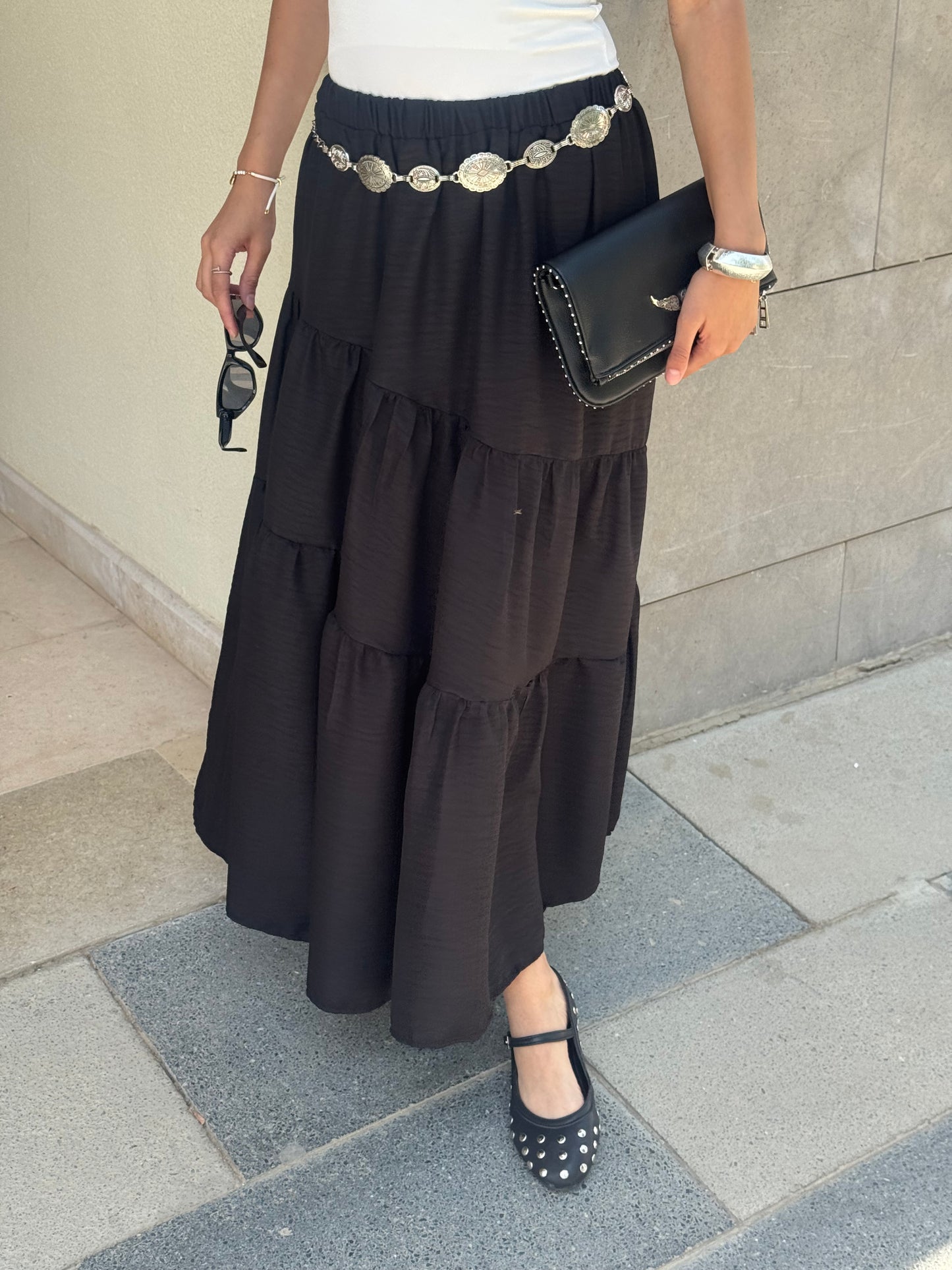 Jasmine ruffle skirt in Black