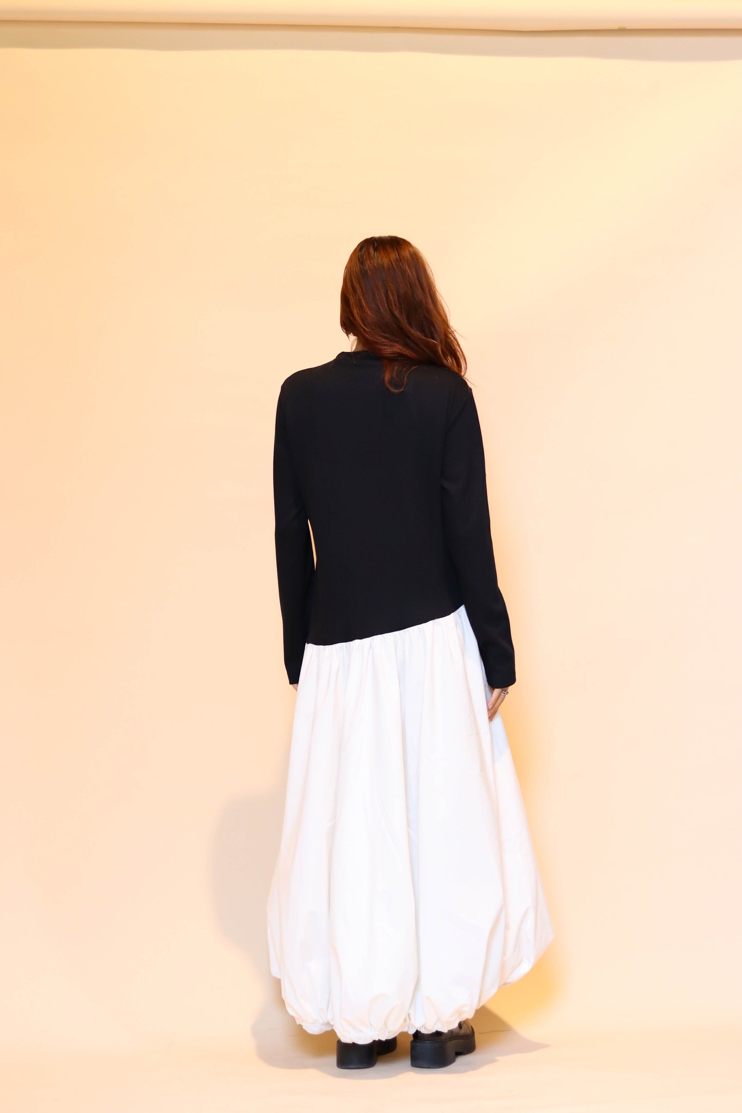 Parachute maxi dress in B&W