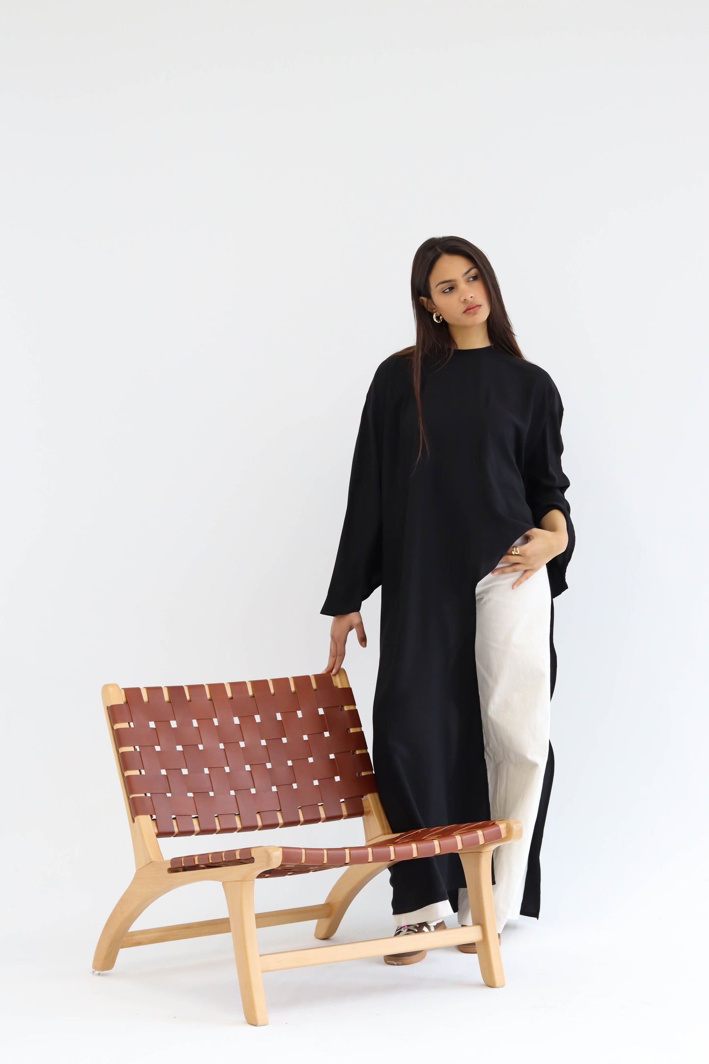 Sophia asymmetric top in Black