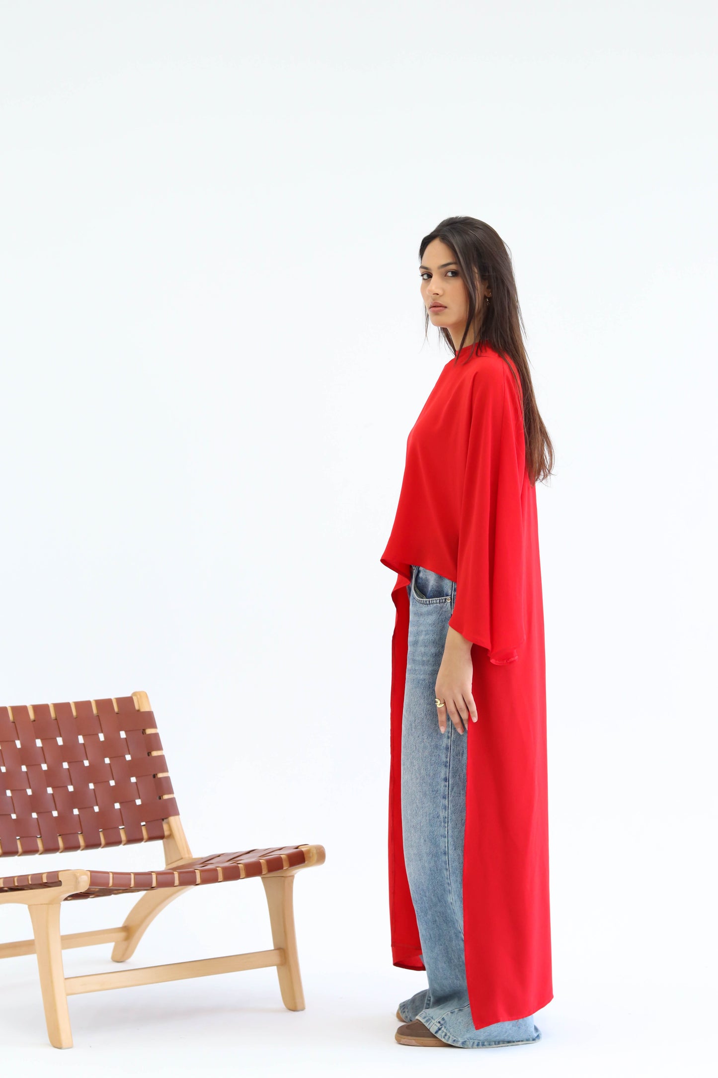 Sophia asymmetric top in Red