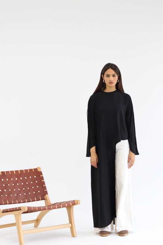 Sophia asymmetric top in Black