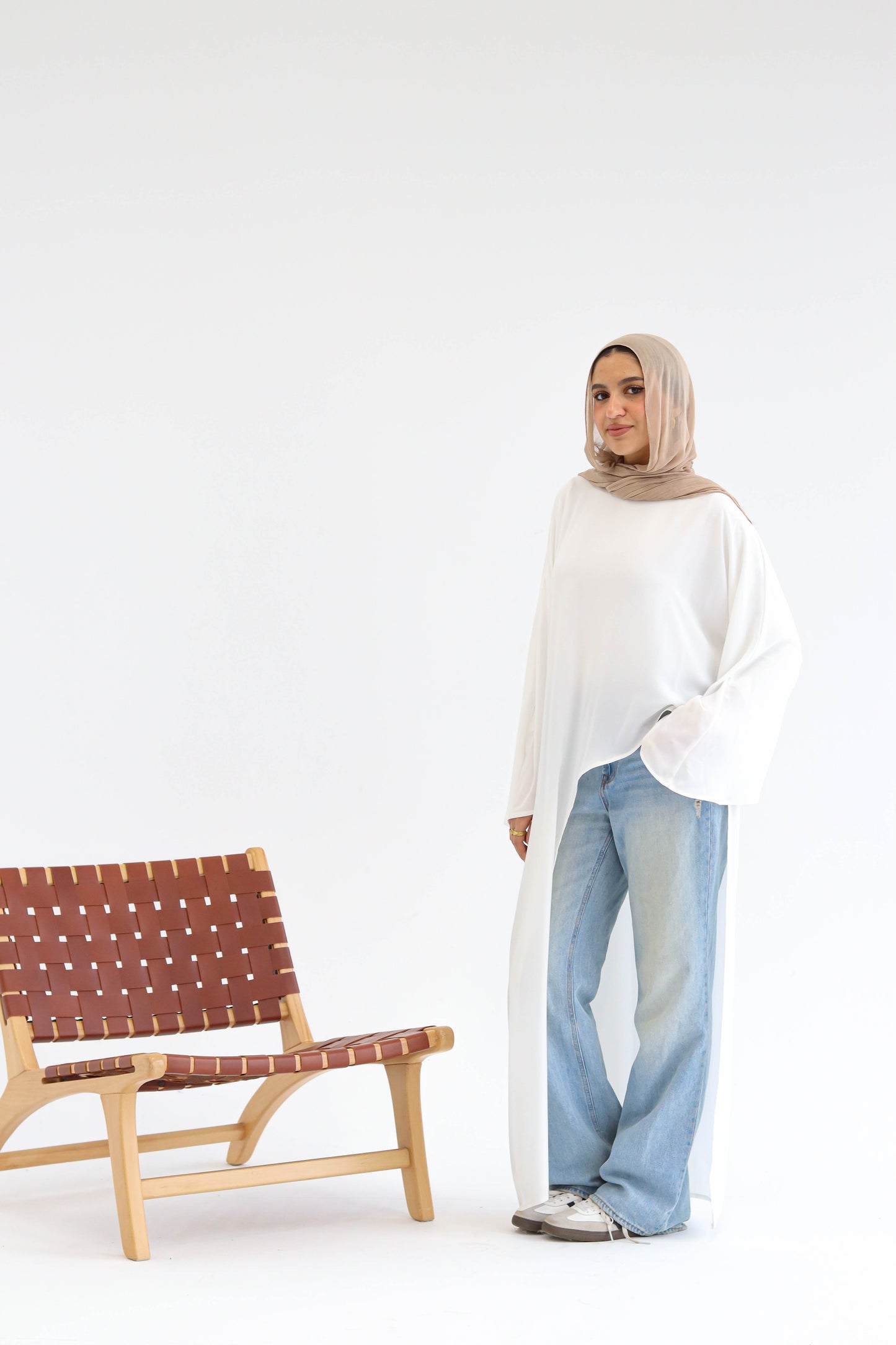 Sophia asymmetric top in White