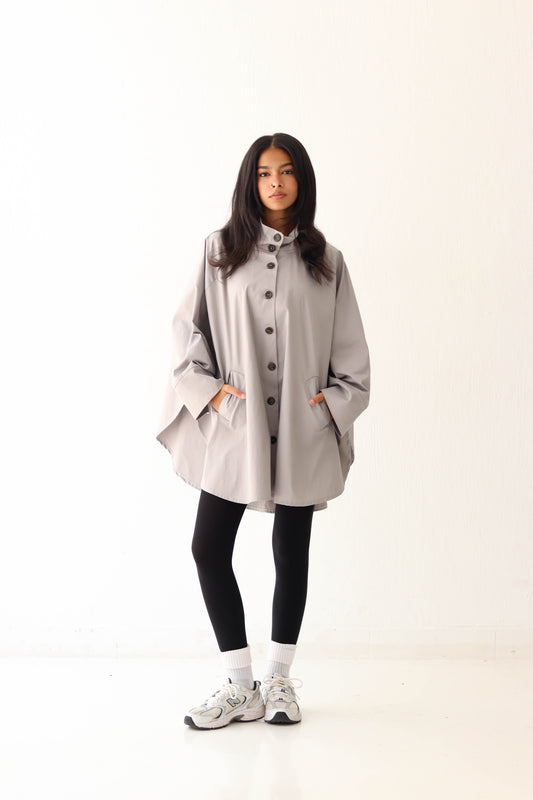 Waterproof poncho in Grey