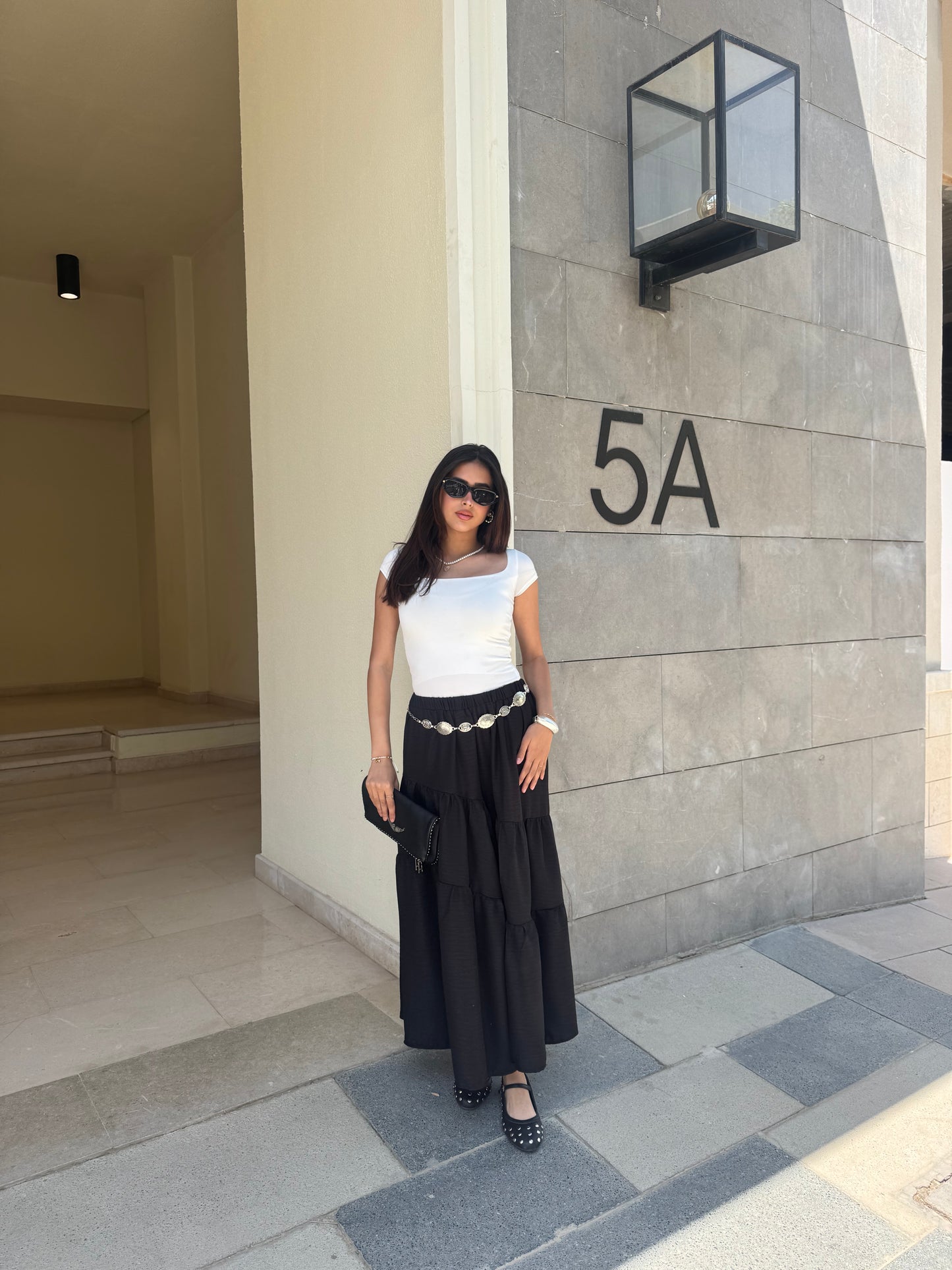 Jasmine ruffle skirt in Black