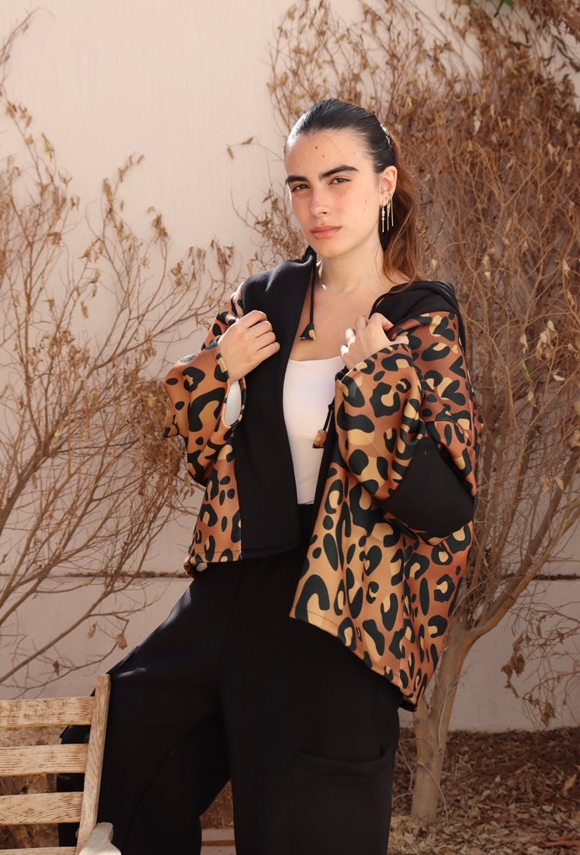 Leopard hooded jacket & pants