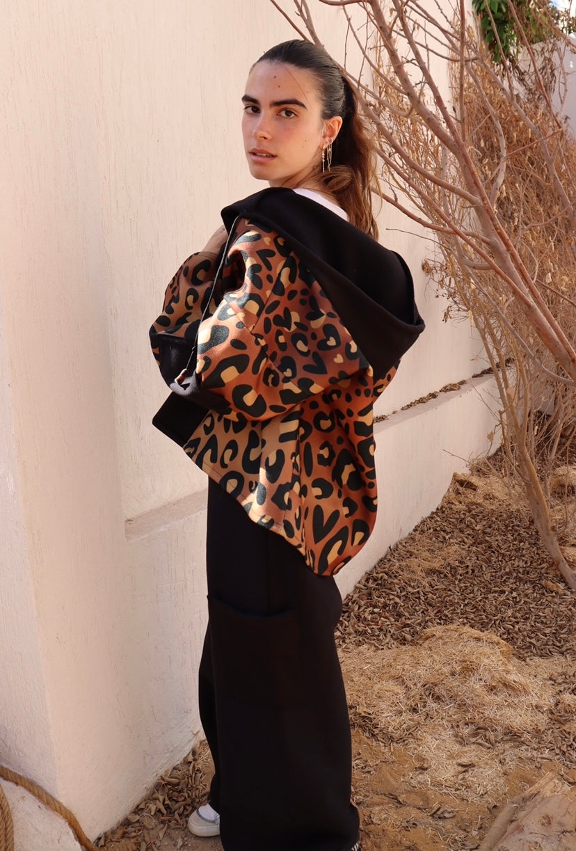 Leopard hooded jacket & pants