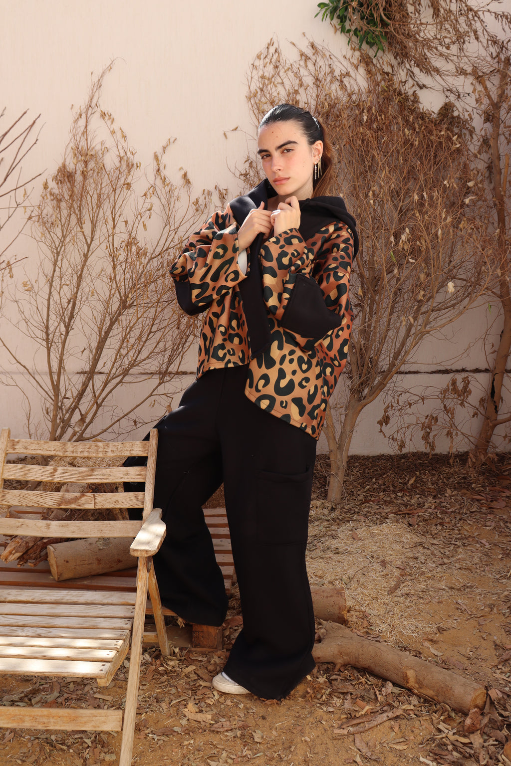 Leopard hooded jacket & pants