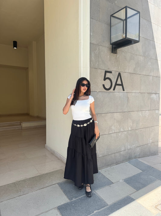 Jasmine ruffle skirt in Black