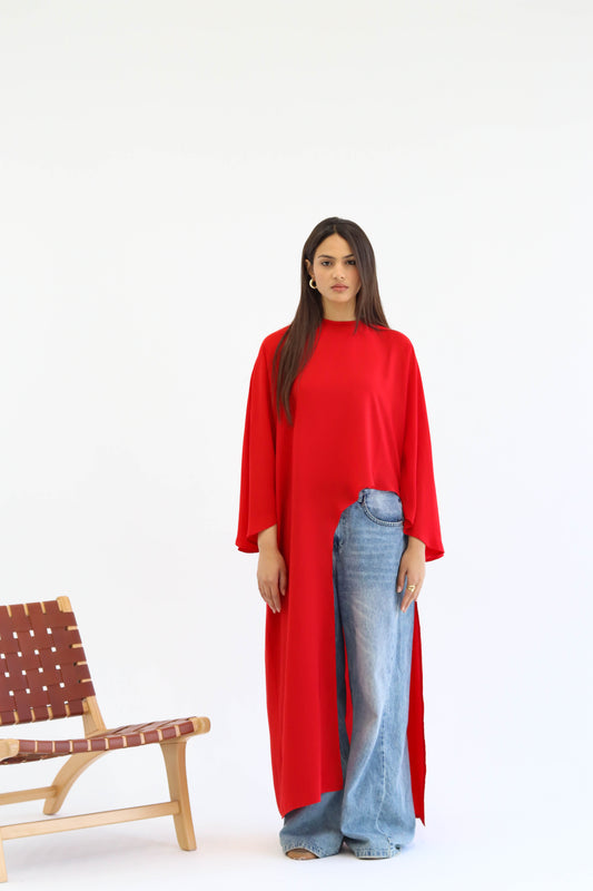 Sophia asymmetric top in Red