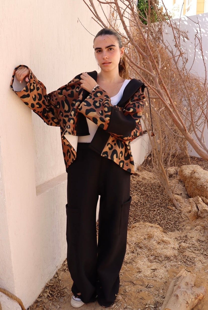 Leopard hooded jacket & pants