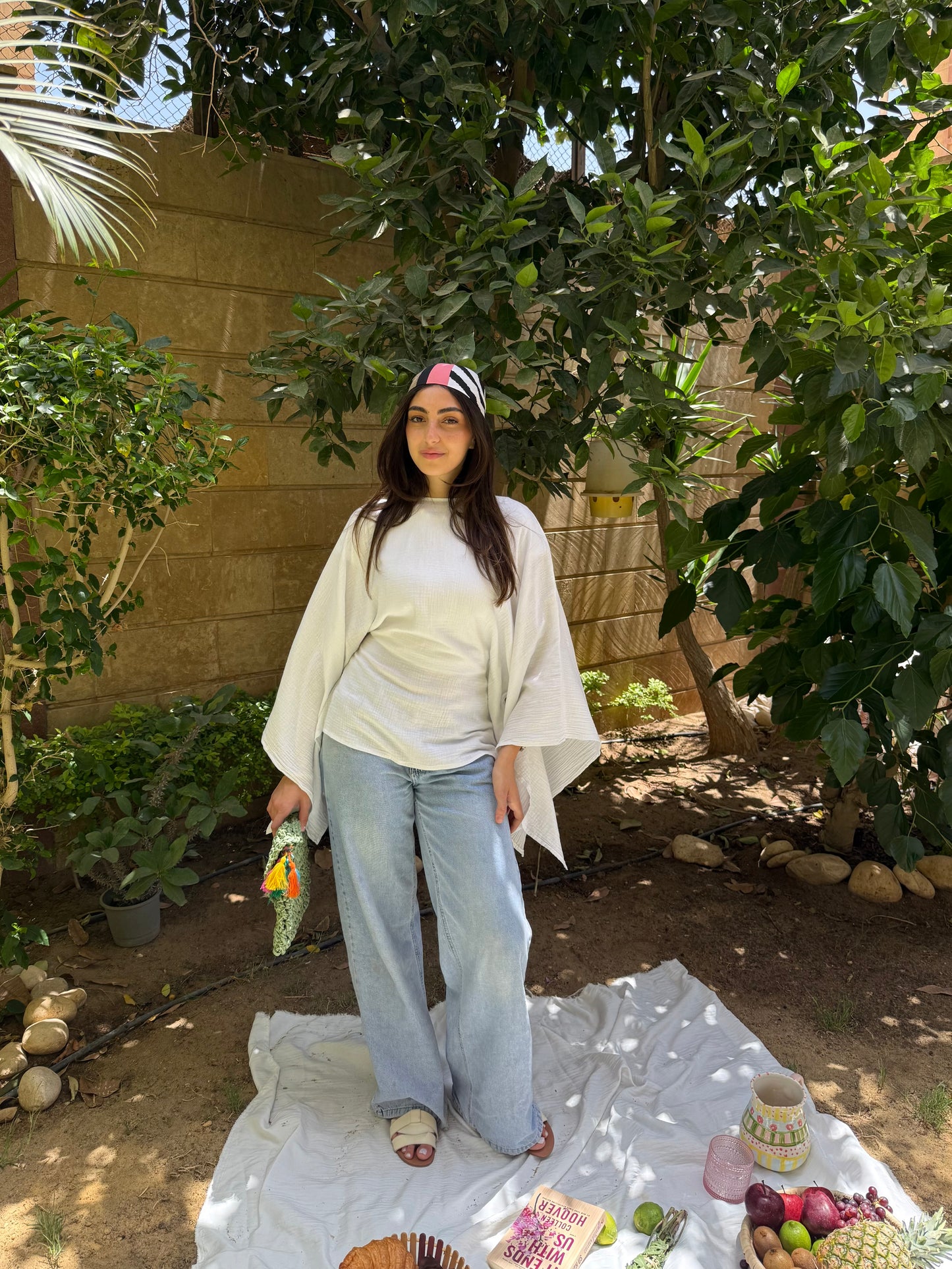 Crinkled top in OffWhite