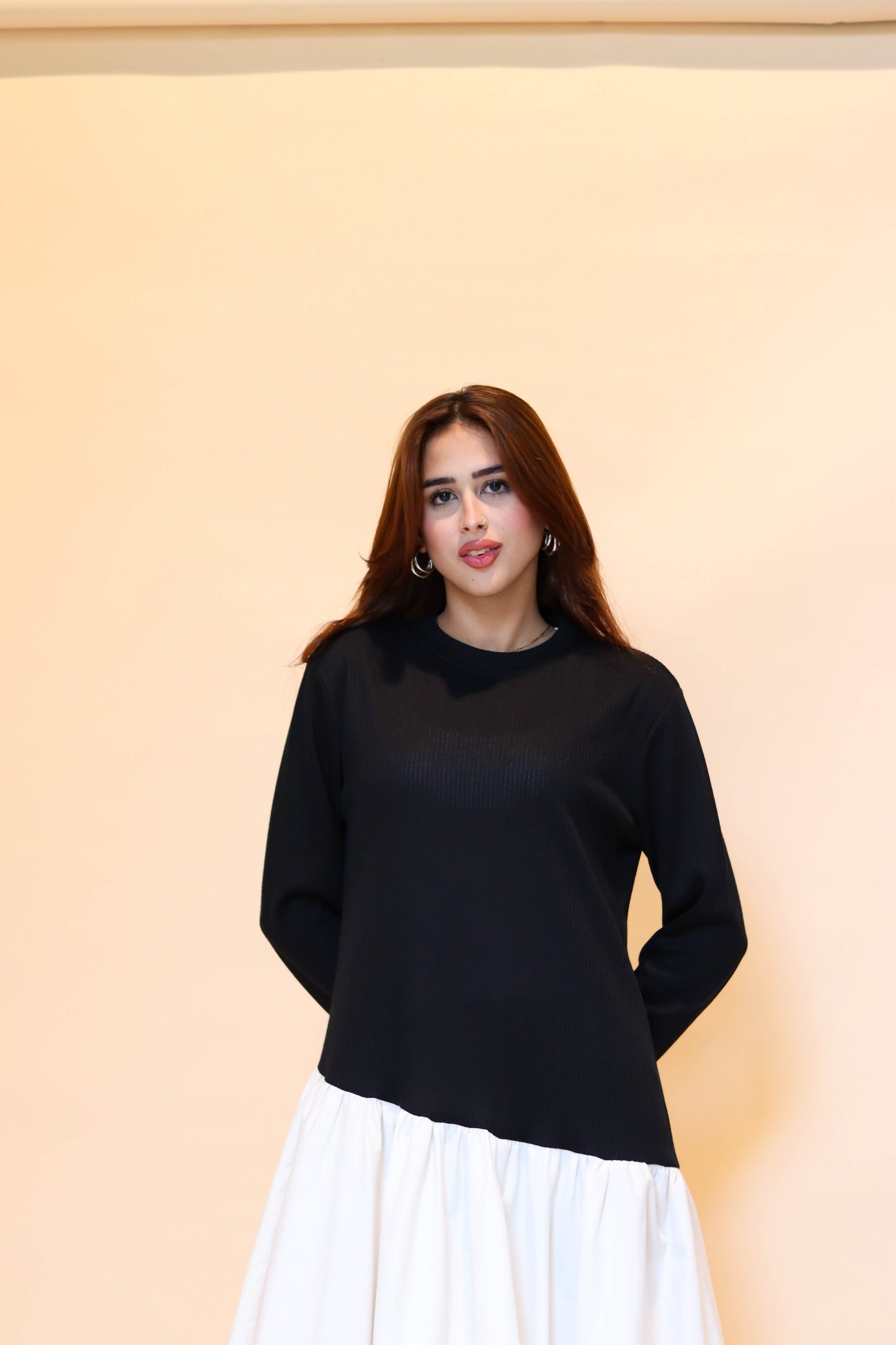 Parachute maxi dress in B&W