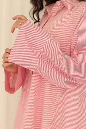 Striped buttons shirt in Red