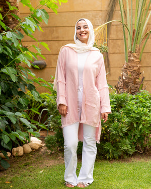 Bublegum Fringe belted kimono