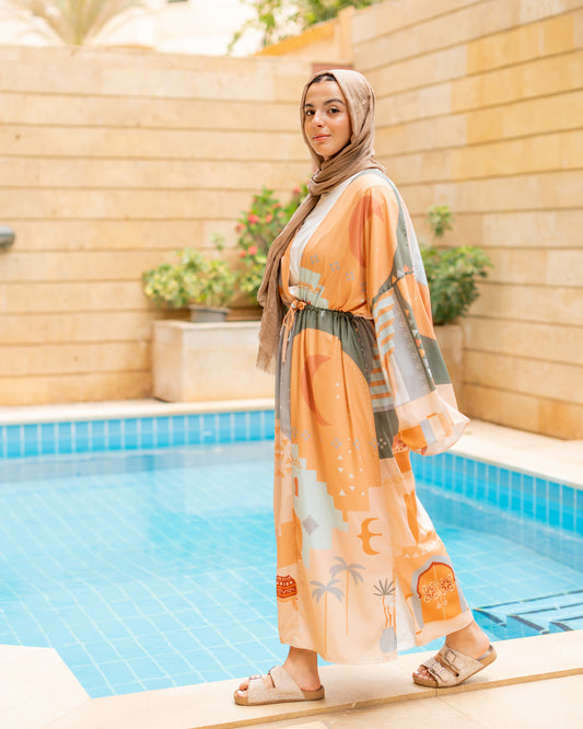 Nuba dress in orange