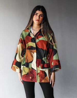 Camouflage waterproof jacket with pockets