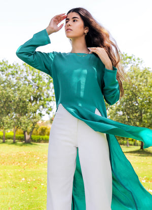 Angelika slit top in Teel